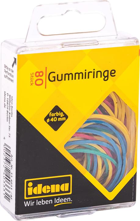 Produktbild Idena Gummiringe 80 Stück farbig sortiert Ø 40mm (80 Stk.)