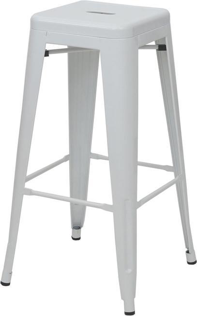 Actual product image Mendler Bar stool, bar chair counter stool, metal industrial design stackable - white