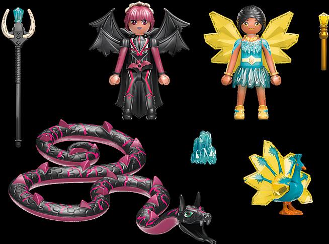 Actual product image Playmobil Crystal Fairy and Bat Fairy with soul animals (70803, Playmobil Ayuma)