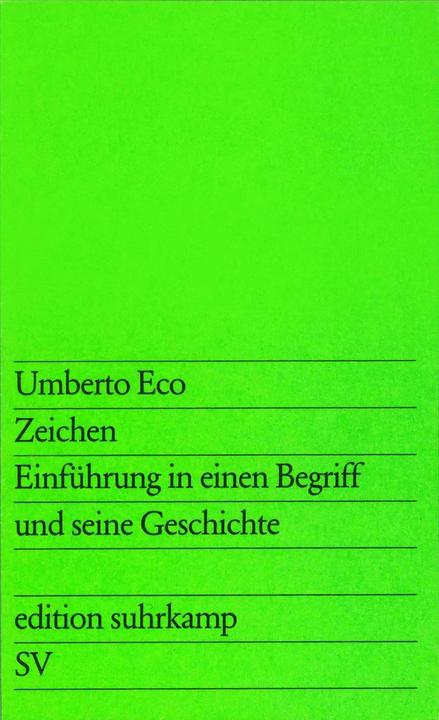 Actual product image Zeichen (German, Umberto Eco, 1977)
