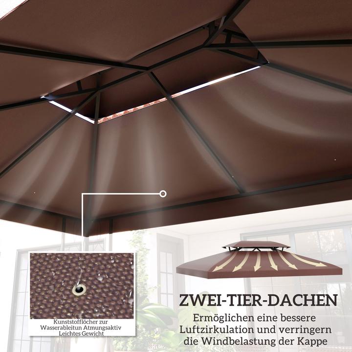 Produktbild Outsunny Ersatzdach für Metall Gartenpavillon (400 cm, 300 cm)