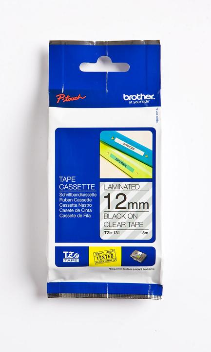 Brother TZe-131 (1.20 cm, Black, Transparent)