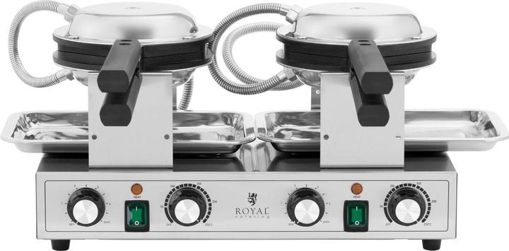 Produktbild Royal Catering Bubble Waffeleisen Waffelmaschine Waffelautomat 2 x 1400 W 50 - 250 °C 0 - 5 min