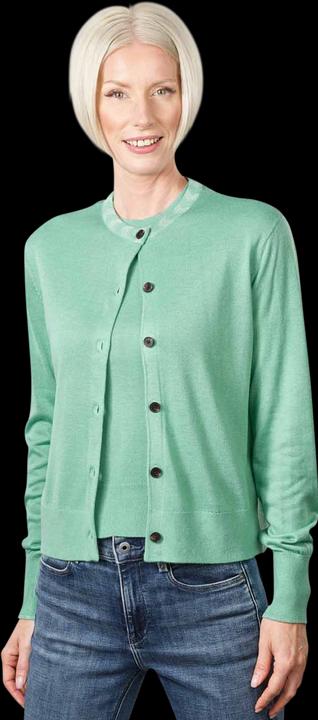 Scotch & Soda Jacquard Trim Cardigan Crew Neck Frozen Mint