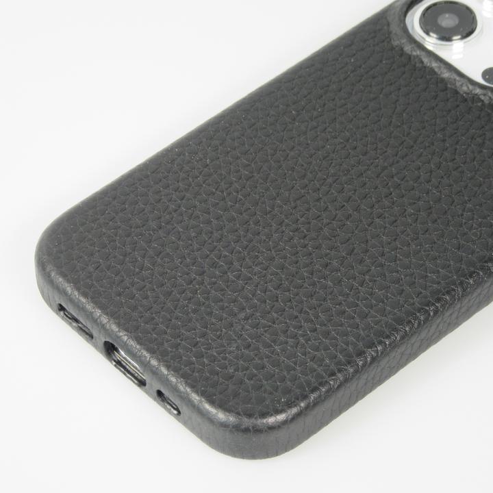 Actual product image PhoneLook Cover Fully grained luxury calfskin with metal buttons and MagSafe (Apple iPhone 15 Pro Max)