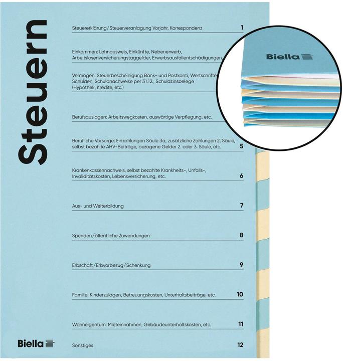 Image du produit Biella Dossier Taxes (A4, 1 x)