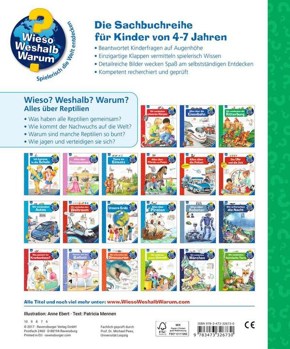 Image du produit Ravensburger Alles über Reptilien (Allemand, Patricia Mennen, 2017)