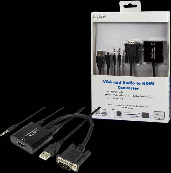 Produktbild LogiLink CV0060 - VGA mit Audio- und HDMI-Konverter (HDMI, 20 cm)
