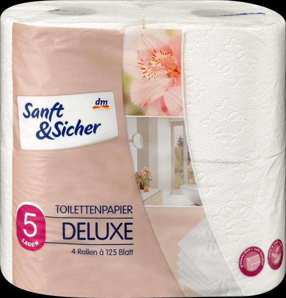 dm Sanft&Sicher Toilettenpapier Deluxe 5-lagig (4x125 Blatt) (4 x)