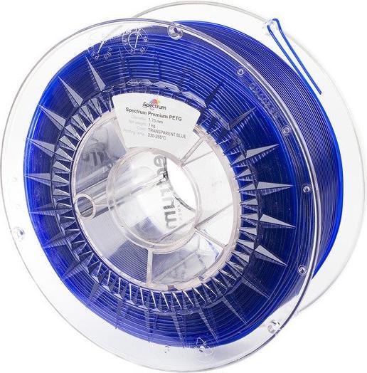 Image du produit Filament / PETG / TRANSPARENT BLUE / 1,75 mm / 1 kg (PETG, 1.75 mm, 1000 g, Bleu)