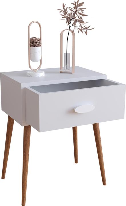 Produktbild VCM Nachtschrank Beistelltisch Schublade Konsole Boxspring Nachttisch Singol L (45 x 30 x 60 cm)
