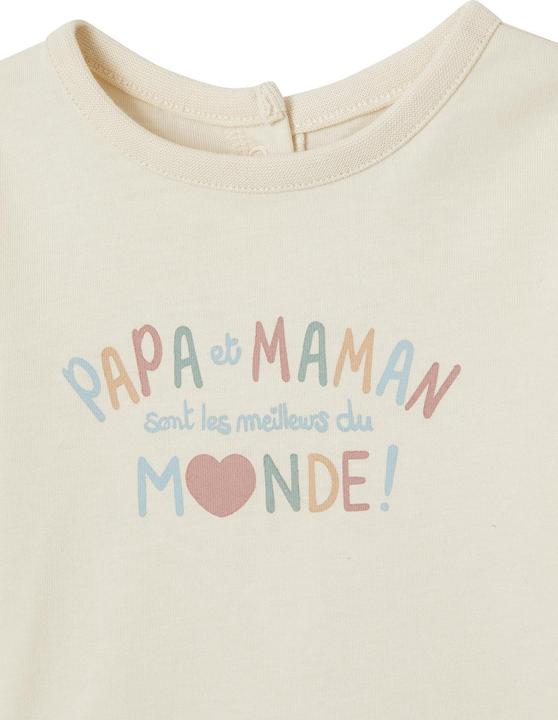Image du produit Vertbaudet T-shirt bébé avec message papa & maman, coton bio (62)