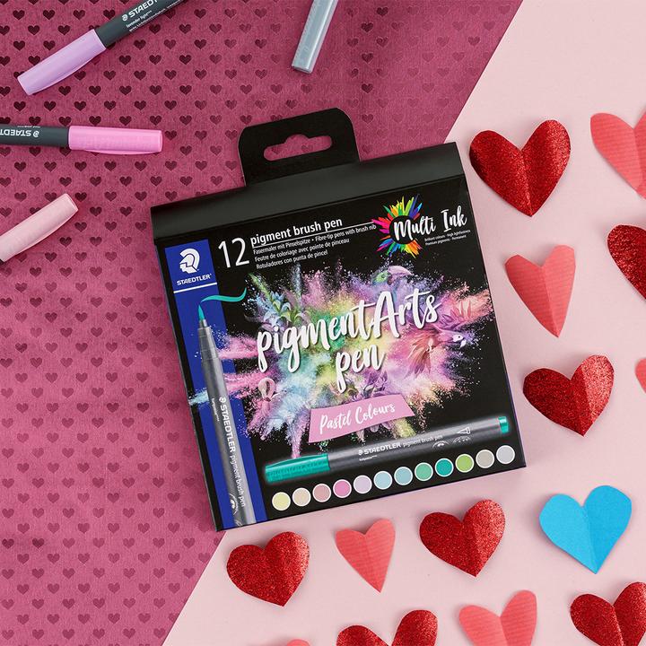Actual product image Staedtler Fibre pen with brush tip (Pastel Colours, 12 x)