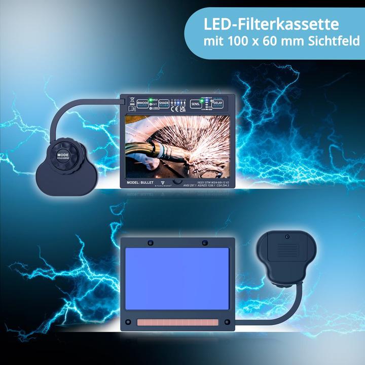 Produktbild Stahlwerk Schweisshelm BULLET 3-in-1 Automatik-Schweisserhelm Schweissschild