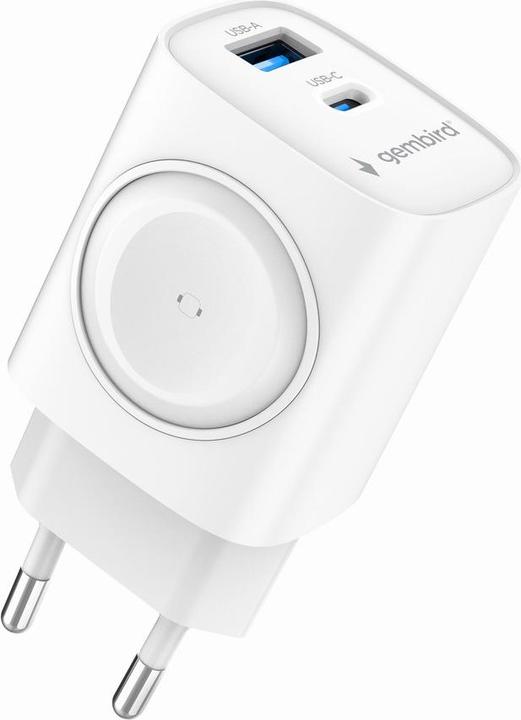 Actual product image Gembird 2-in-1 20 W Apple Watch and Phone Fast Charger | TA-UC-PDQCW20-01-W (20 W)