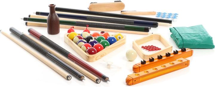 Wiltec Billard Zubehör Set Komplettset Queue Dreieck Pool Kugel Snooker Kreide