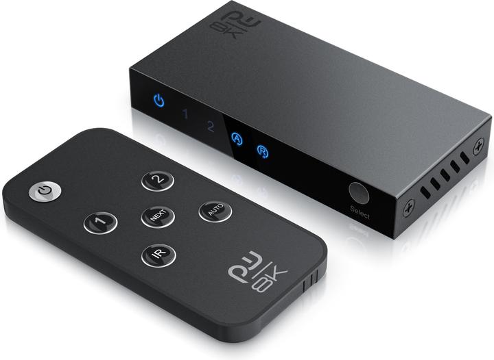 Image du produit Primewire 2-Port HDMI 2.1 Switch, commutateur 8K, 2 en 1 Out UHD, splitter avec télécommande, UHD 8k 4k 60 Hz