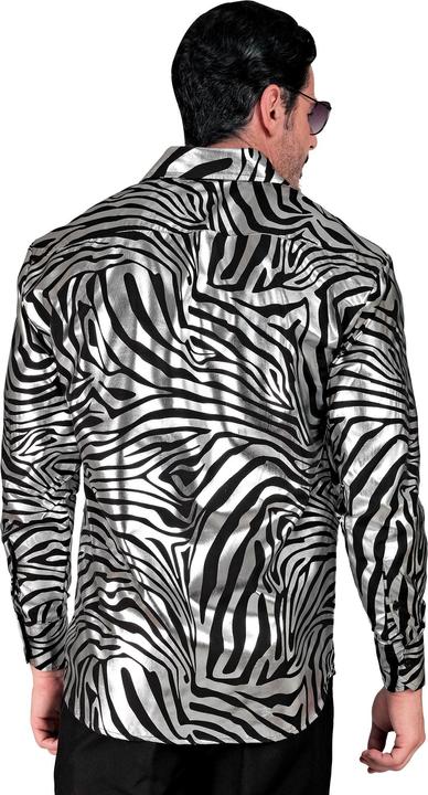 Image du produit Widmann Silbernes Animal Print Party Fashion Hemd (Hemd), L/Xl