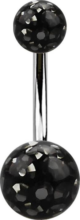 Immagine prodotto Star Piercing Banana argento con due sfere di cristallo strato protettivo epossidico nero (Titanio G23, senza ottone)