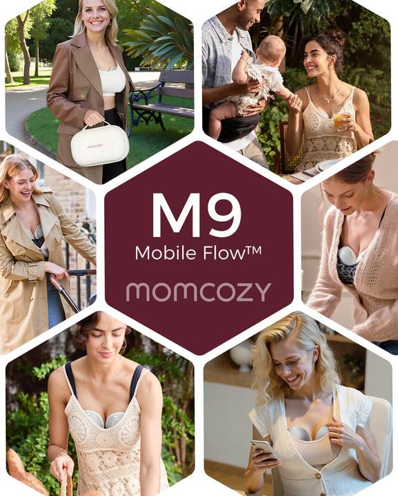 Actual product image Momcozy M9 Hands-Free Breast Pump Grey Double Packs