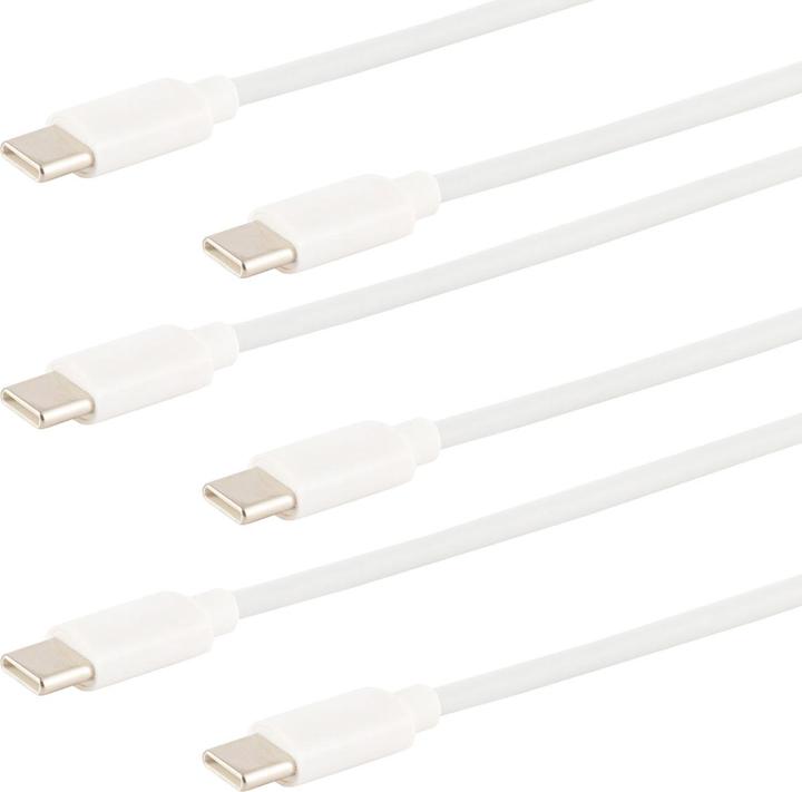 Actual product image S-Impuls Set of 3 charging & data cables USB-C, USB 2.0, PD, white, 1m (1 m, USB 2.0)