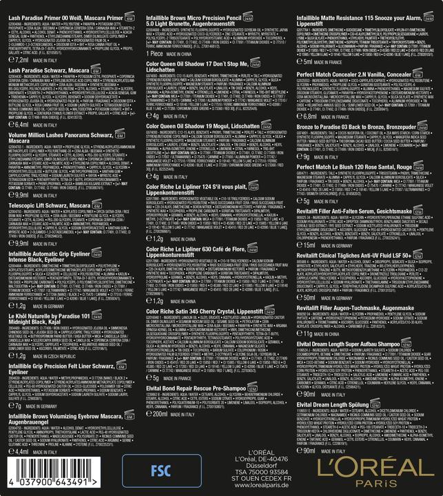 Valeurs nutritives et ingrédients L'Oréal Paris Maison