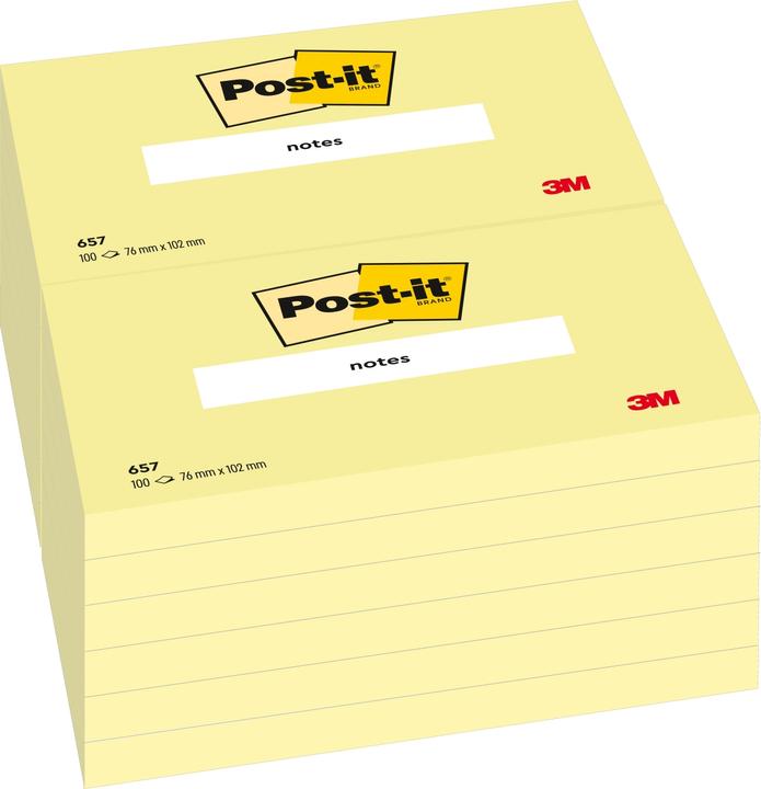 Image du produit Post-it Papillons adhésifs Standard 657 jaune 12 blocs (9 x 8 x 13 cm)