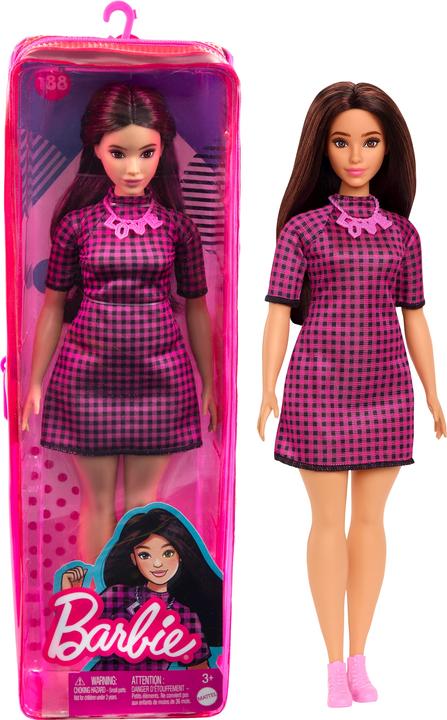 Immagine prodotto Barbie Bambola Fashionistas con abito a scacchi rosa e nero