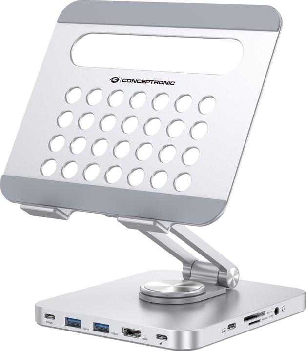 Produktbild Conceptronic Tablet Halterung inkl 8-in-1 Docking Station si
