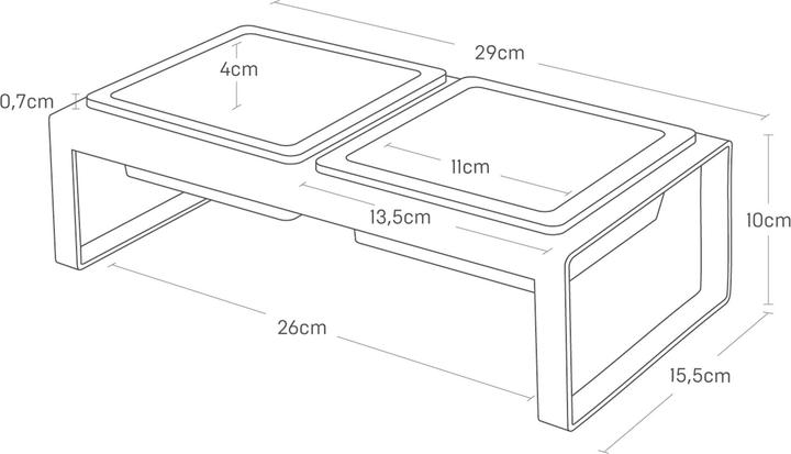 Produktbild Yamazaki Futternäpfe (2er-Set) mit Ständer TOWER