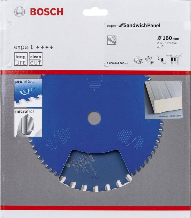 Actual product image Bosch Professional Zubehör Circular saw blade Expert for Sandwich Panel, 160 x 20 x 2.0 mm, 30