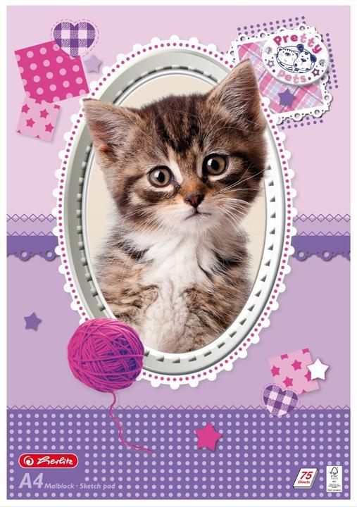 Immagine prodotto Herlitz Blocco da colorare Pretty Pets DIN A4, 70 g/m², 75 fogli (A4, Nessuna rilegatura)