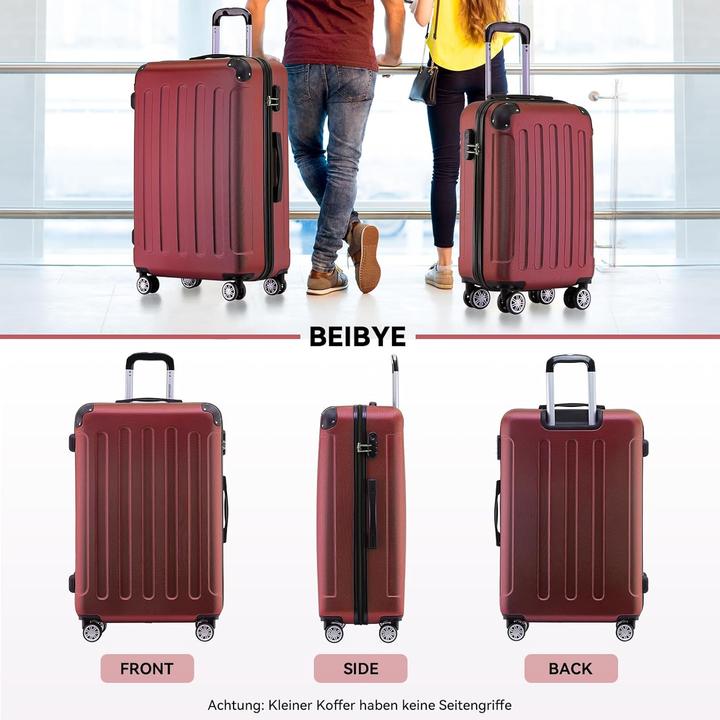 Image du produit Beibye 3-teiliges Hartschalenkoffer-Set (110 l, Bagage à main (jusqu'à 50l), M (50 - 90l), L (90 - 115l))