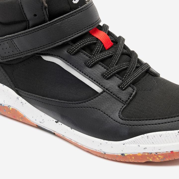 Immagine prodotto Decathlon Turnschuhe Kinder hoch Schnürsenkel Klettverschluss - Playventure Resist schwarz (39)
