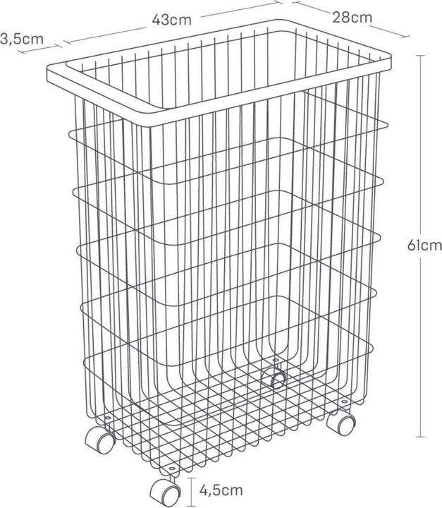 Produktbild Yamazaki Waschkorb auf Rädern - Turm - Weiss (4776) (72 l)