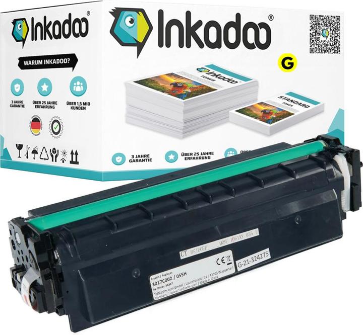 Actual product image Inkadoo Toner Compatible with Canon 3017C002 / 055H Toner, Yellow Yellow (Y)