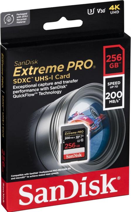 Image du produit SanDisk Extreme PRO UHS-I V30 (256 Go, SDXC, U3, UHS-I)