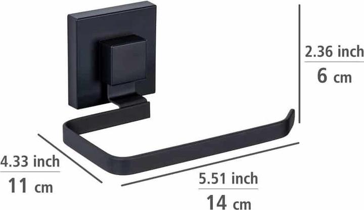 Produktbild Wenko Vacuum-Loc® Toilettenpapierhalter Mod. Quadro Schwarz Befestigen ohne Bohren