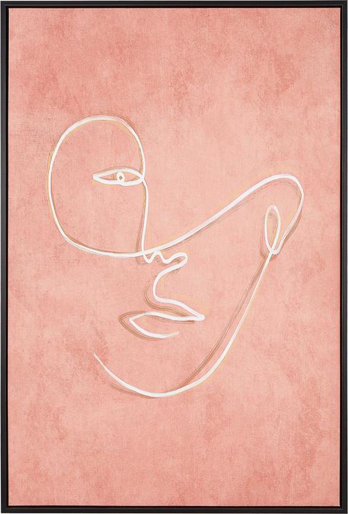Actual product image Beliani Canvas painting with face motif pink 63 x 93 cm ASTI (63 x 93 cm)