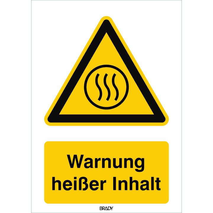 Produktbild Brady W/W079/DE438-PP-297X420/1, ISO-Sicherheitsschild - Warnung heisser Inhalt