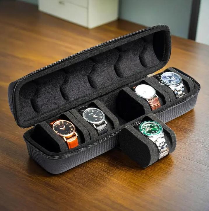 Actual product image Dema Hard-shell watch case Watch box Travel case with 5 compartments
