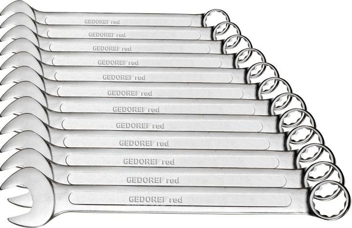 Actual product image Gedore Red red Combination spanner set, 12 pieces, SW 6-22, chrome vanadium steel, silver (19 mm, 12 mm, 24 mm, 14 mm, 22 mm, 16 mm, 23 mm, 10 mm, 21 mm, 18 mm, 27 mm, 17 mm, 11 mm, 15 mm, 26 mm, 8 mm, 28 mm, 9 mm, 29 mm, 13 mm, 20 mm, 25 mm)