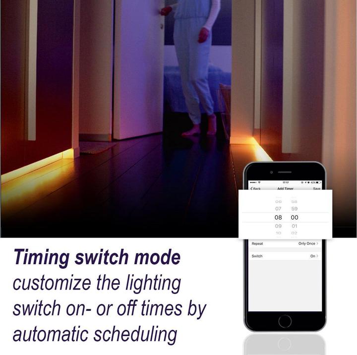 Actual product image Woox Smart LED Strip +Adapter RGB+WW, Alexa, Google Home (Multicoloured, 500 cm, Indoor)