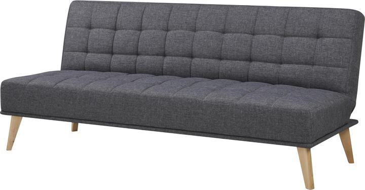 Produktbild En.Casa Schlafsofa Pukkila 180x86x81 cm Textil Dunkelgrau (3-Sitzer)