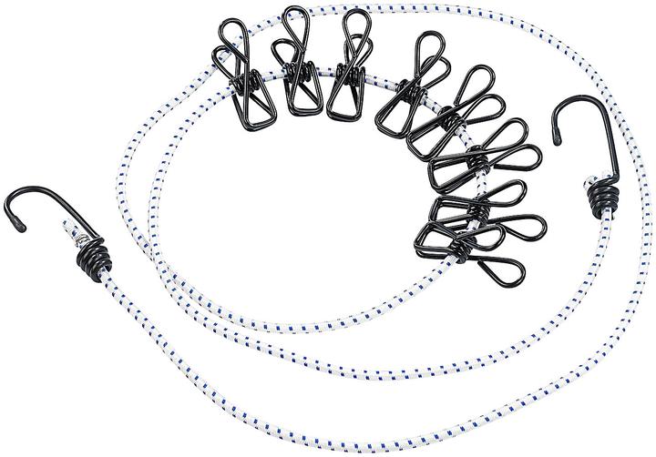 Produktbild Pearl 2er-Set flexible Wäscheleinen mit 8 beschichteten Klammern, 170-120 cm (1.20 m)
