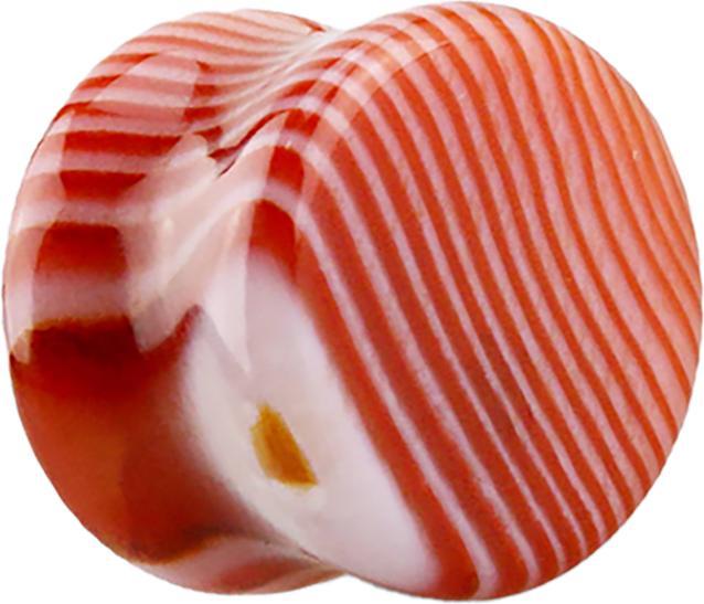 Image du produit Star Piercing Flared Plug pierre d'agate rouge (Minéral, sans laiton)