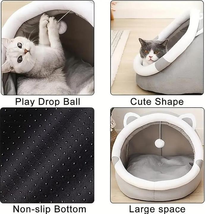 Immagine prodotto Out of the blue Flauschiges Katzenbett, Katzenhaus mit hängenden Spielball (Gatto)
