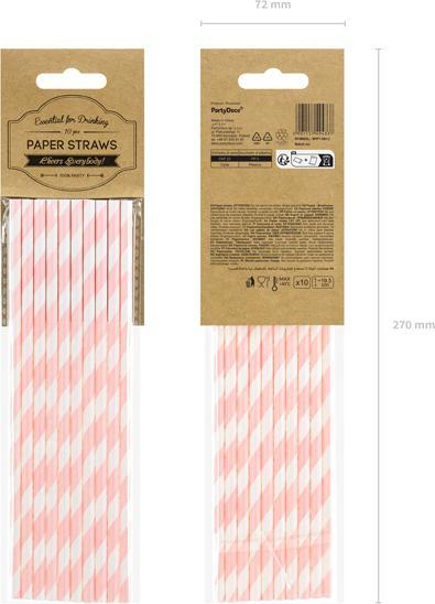 Immagine prodotto Partydeco Cannucce a righe rosa chiaro (10 x)