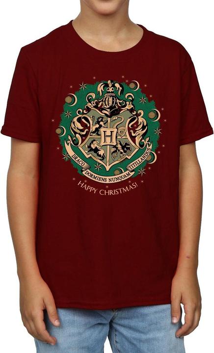 Actual product image Boys Wreath Cotton Christmas T-Shirt (140, 146)