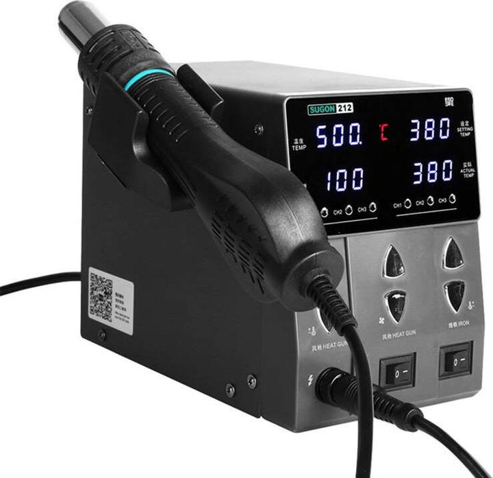 Actual product image Sugon 212 2in1 Hot Air Soldering Station + T12 Blower Gun